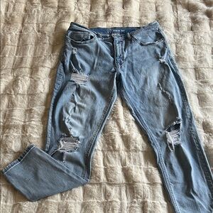 Distressed Blue Jeans
